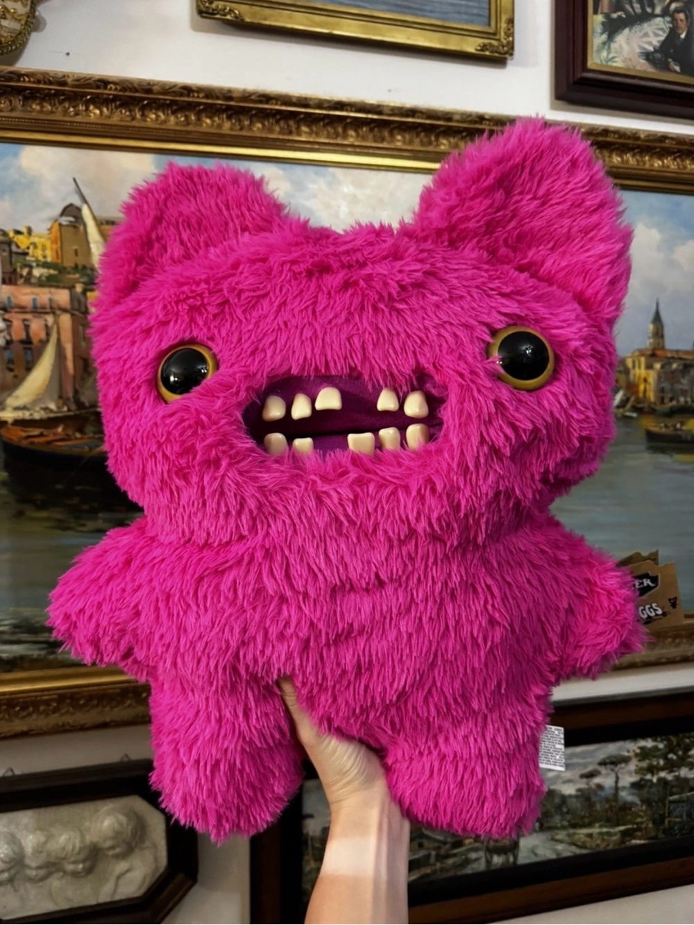 Mr. Buttons FUGGLER BIGG FUGG Plush XL 18” Pink Monster Teeth Jumbo Limited Ed.